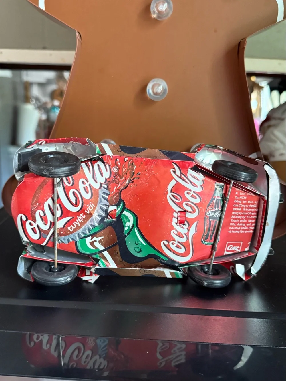 Handmade Coca-Cola Soda Can Folk Art Model Car Retro Beetle Collectible